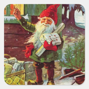 Sticker Carré « Les cadeaux sont arrivés » par Jenny Nystrom