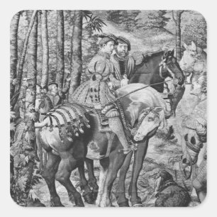 Sticker Carré Les Chasses de Maximilian, Leo, La Chasse aux Stad