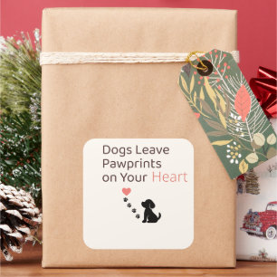 Sticker Carré Les chiens laissent des empreintes de pattes sur v
