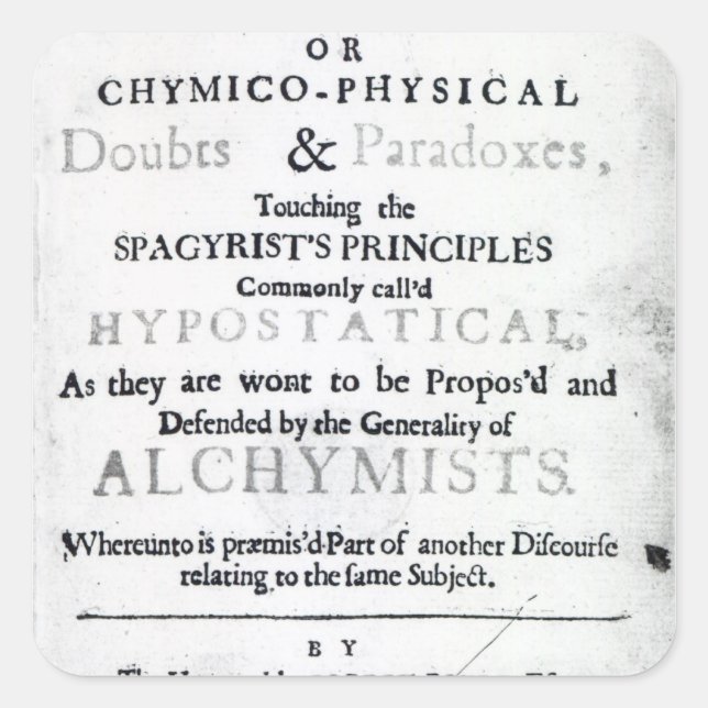 Sticker Carré 'Les Chymistes sceptiques' (Devant)
