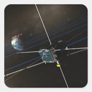 Sticker Carré Les cinq engins spatiaux THEMIS en orbite