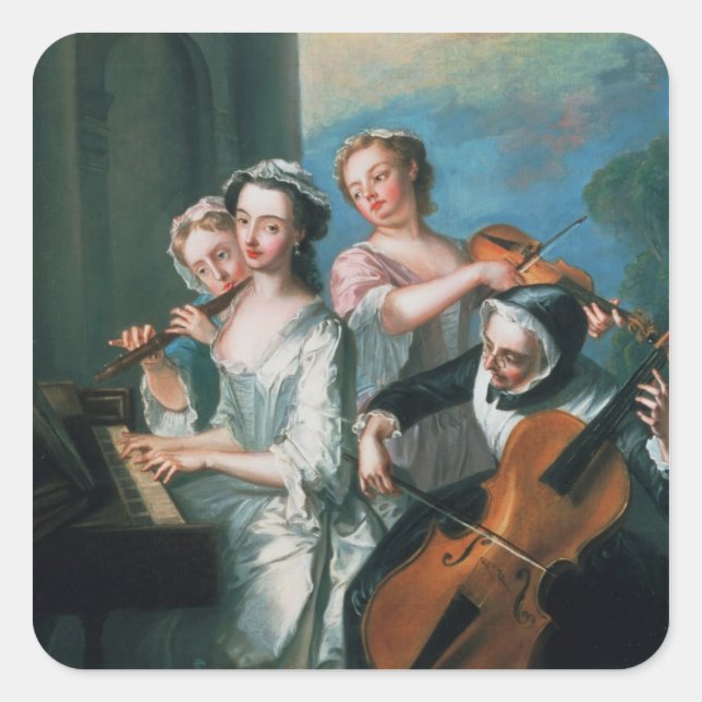 Sticker Carré Les cinq sens (Devant)