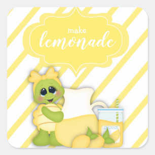 Sticker Carré Les citrons de tortue font l'autocollant de