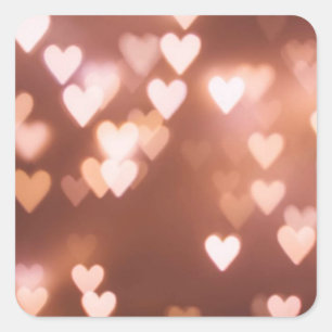 STICKER CARRÉ LES COEURS DU JOUR DE ROSE VALENTINE