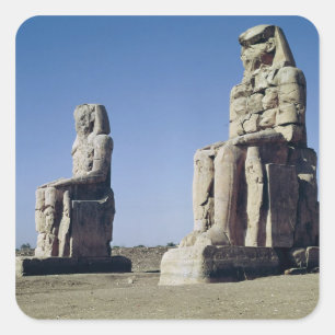 Sticker Carré Les Colonnes de Memnon, statues d'Amenhotep