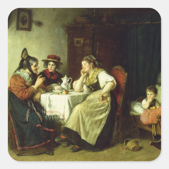 Sticker Carré Les commérages, 1887 (Devant)