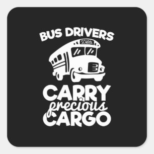 Sticker Carré Les Conducteurs D'Autobus Transportent De La Carga