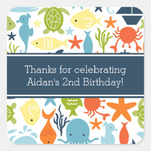 Sticker Carré Les Créatures océaniques, sous la mer