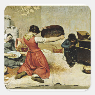 Sticker Carré Les cribleuses de blé, beaux-arts,