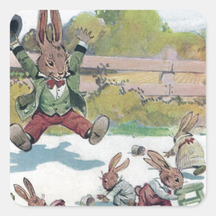 Sticker Carré Les cris ensoleillés de lapin DISPARAISSENT