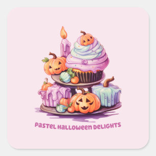 Sticker Carré Les délices du Pastel Halloween