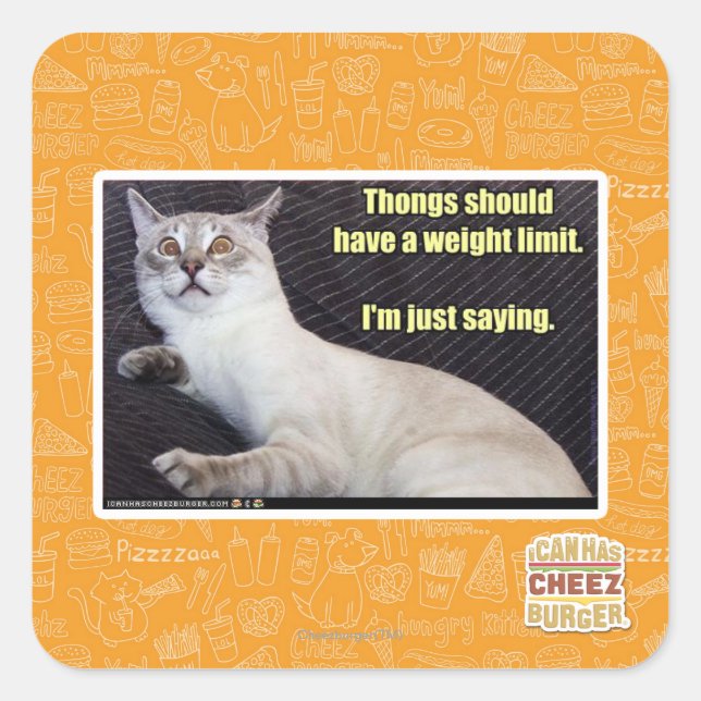 Sticker Carré Les dents devraient avoir une limite de poids. (Devant)