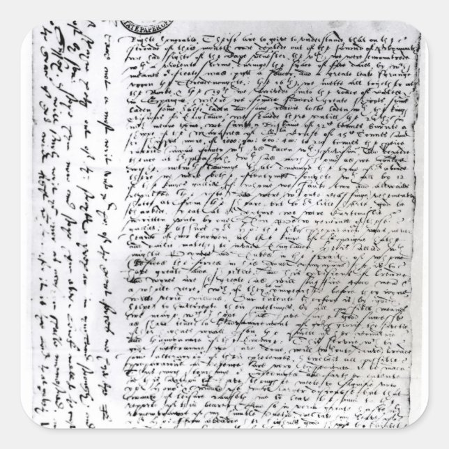 Sticker Carré Les dépêches écrites de Sir Francis Drake (Devant)