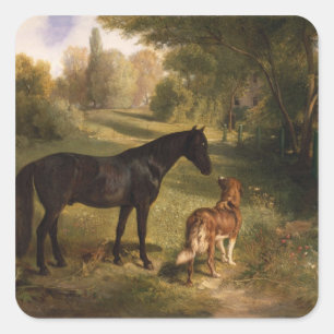 Sticker Carré Les deux amis