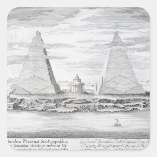 Sticker Carré Les Deux Pyramides de Moeris