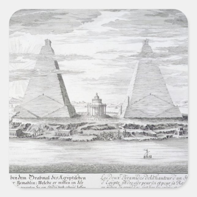 Sticker Carré Les Deux Pyramides de Moeris (Devant)