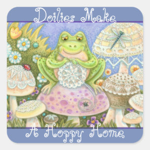 Sticker Carré Les Doilies Font Une Feuille D'ÉTIQUETTES FROG Hom
