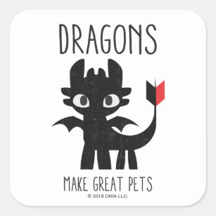 Sticker Carré Les "dragons font à de grands animaux familiers"