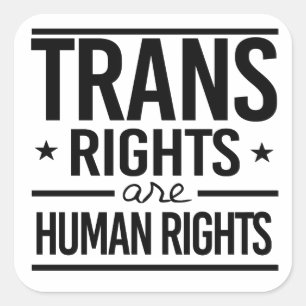 Sticker Carré Les droits trans sont des droits humains