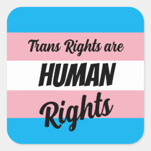 Sticker Carré Les droits trans sont des droits humains