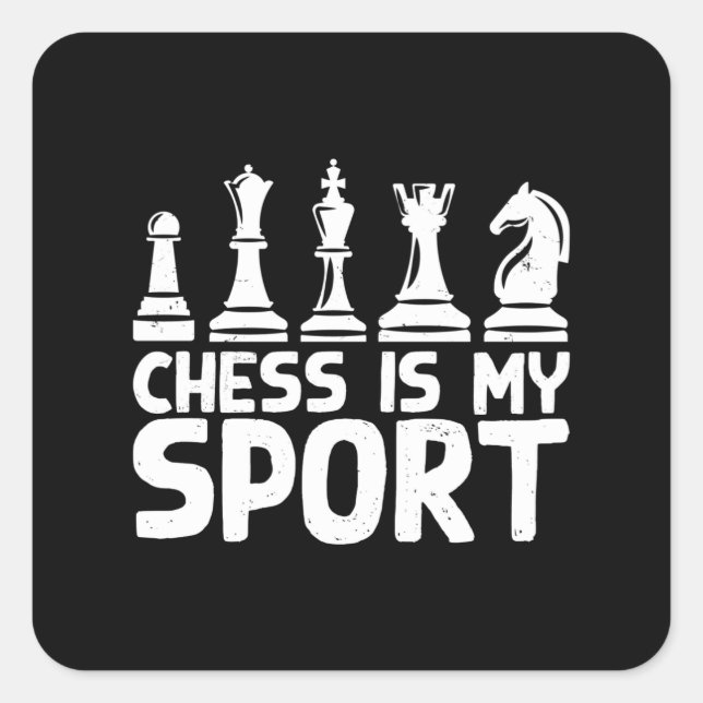 Sticker Carré Les échecs sont mon sport (Devant)