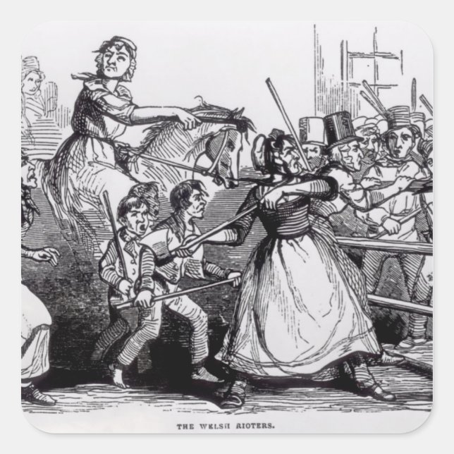 Sticker Carré Les émeutiers gallois (Devant)