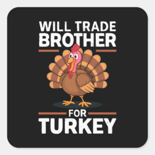 Sticker Carré Les enfants de Thanksgiving échangeront leur frère