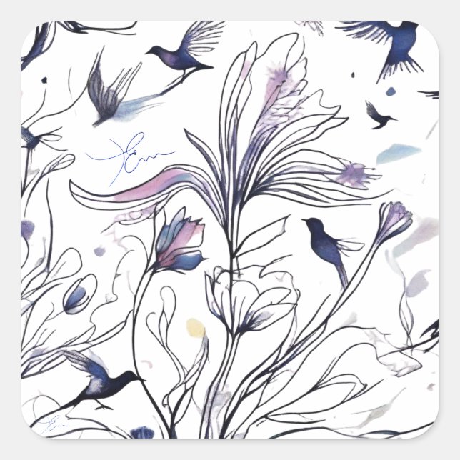 Sticker Carré Les envolés 2  (Devant)