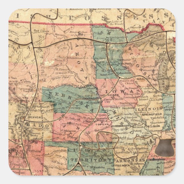 Sticker Carré Les Etats-Unis d'Amérique 8 (Devant)