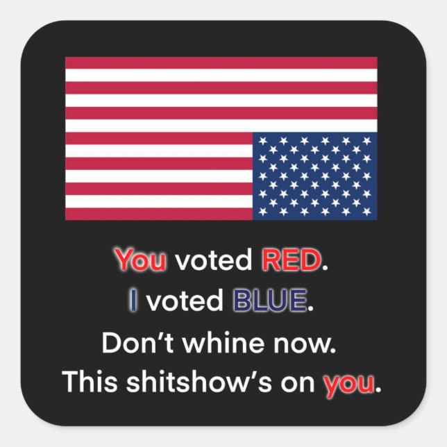 Sticker Carré Les États-Unis en détresse (Devant)