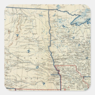 Sticker Carré Les Etats-Unis en juin 1862