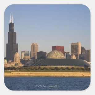 Sticker Carré Les Etats-Unis, l'Illinois, Chicago, horizon de