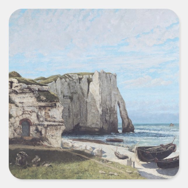 Sticker Carré Les falaises d'Etretat après la tempête, 1870 (Devant)