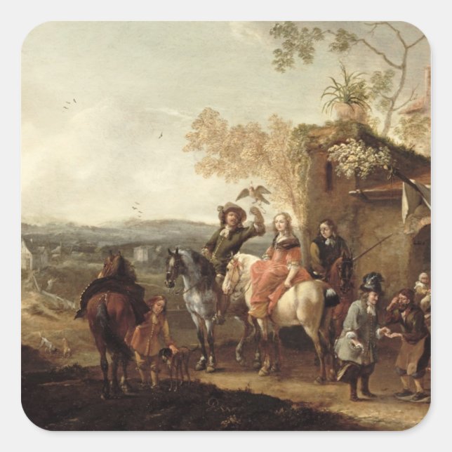 Sticker Carré Les Falconers (Devant)