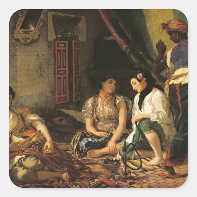 Sticker Carré Les Femmes d'Alger dans leur Appartement, 1834 (Devant)