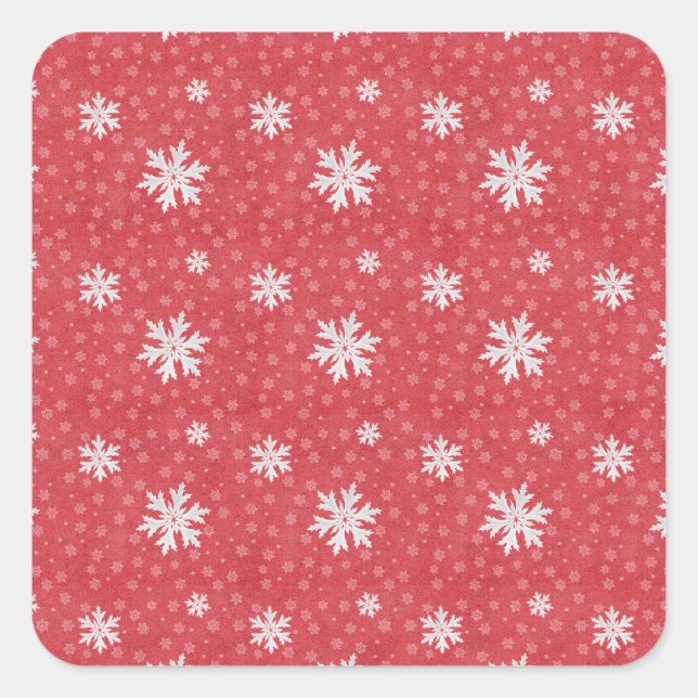 Sticker Carré Les flocons de neige à Noël Eve Invitation Napkins (Devant)