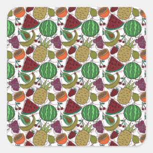 Sticker Carré Les Fruits sautés Fruit surface pattern 25