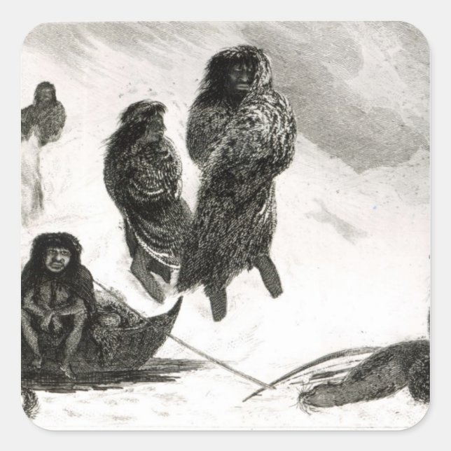 Sticker Carré Les Fuegiens vont commercer en zapallos (Devant)