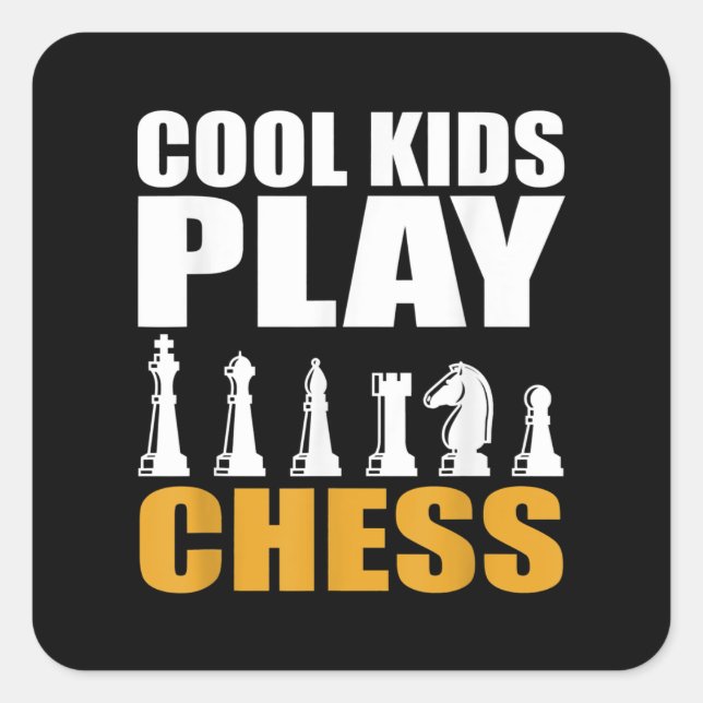 Sticker Carré Les garçons de Great Chess Kids (Devant)
