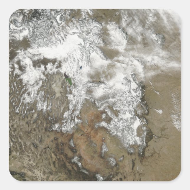 Sticker Carré Les hauts sommets des Rocheuses (Devant)