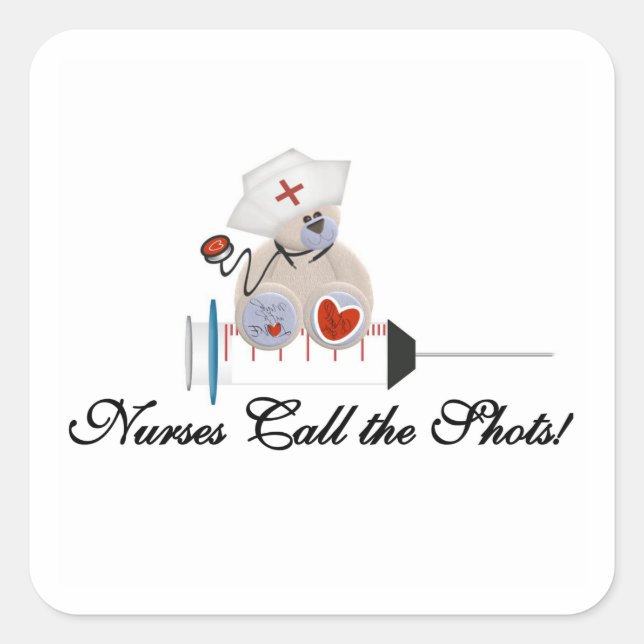 Sticker Carré Les infirmières d'ours de nounours appellent le (Devant)