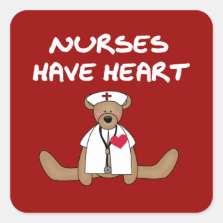 Sticker Carré Les infirmières d'ours ont des T-shirts et des cad