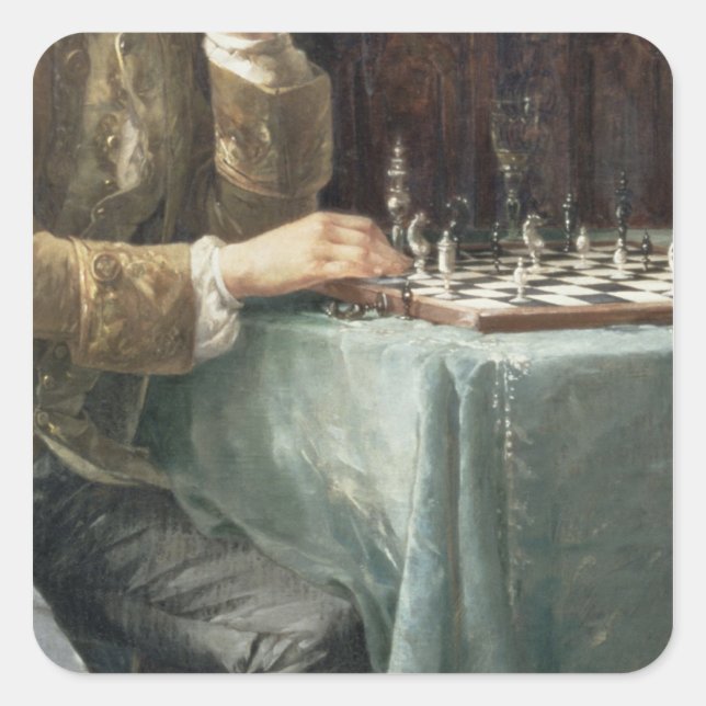 Sticker Carré Les joueurs d'échecs, 1887 (Devant)