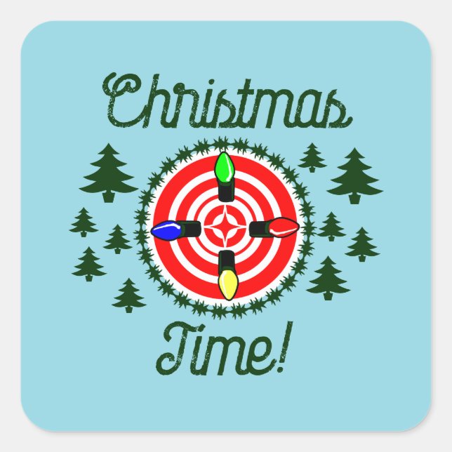 Sticker Carré Les lumières de Noël sur le point ! (Devant)