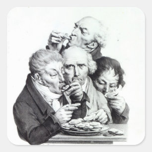 Sticker Carré Les Mangeurs d'Huitres, 1825