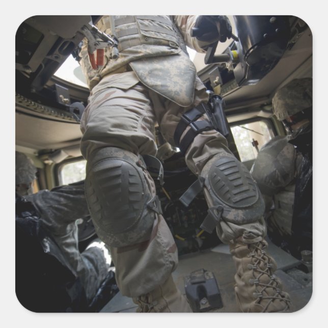 Sticker Carré Les marins apprennent les procédures de convoi (Devant)