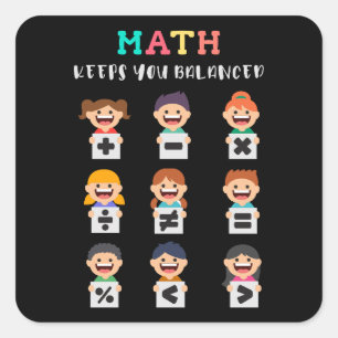 Sticker Carré Les maths vous gardent en équilibre