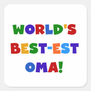 Sticker Carré Les meilleurs cadeaux Oma Bright Colors du monde