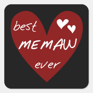 Sticker Carré Les meilleurs T-shirts et cadeaux de Memaw de