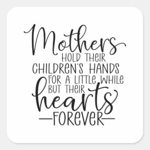 Sticker Carré Les mères tiennent la main de leurs enfants pendan